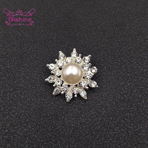 5pcs/lot 2.3*2.4 CM Boutique Pearl Rhinestone Geometry Button DIY Handmade Materials Accessories Sewing Craft Garment Decorative