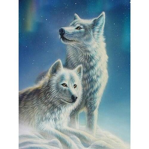 Animals Diamond Painting Wolf 5D DIY New Winter Cross Stitch Full Round Diamond Mosaic Home Decor Gift