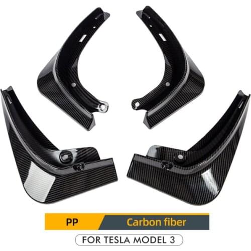 For Model3 Tesla Model 3 Fender 2021 Accessories Fenders Splash Plate Matte Black Carbon Fiber