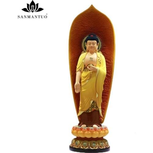 Buddhist Products Western Three Saints Guanyin Bodhisattva Resin Buddha Statue Home Decoration