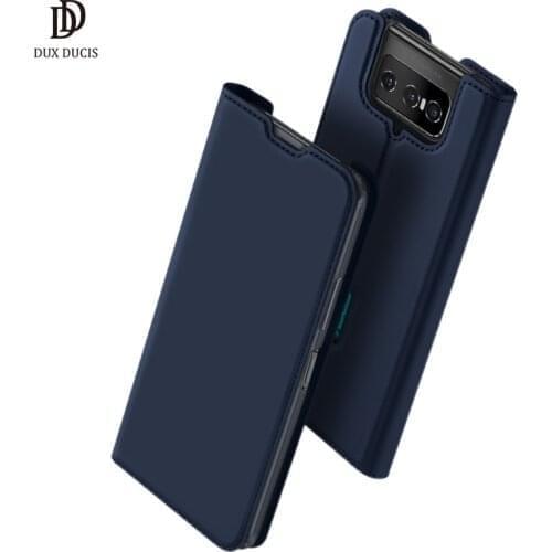 Asus ZS672KS DUX DUCIS Skin Pro Series Flip Wallet Leather Case for Asus Zenfone 8 Flip ZS672KS Cover with Card Slot Accessories