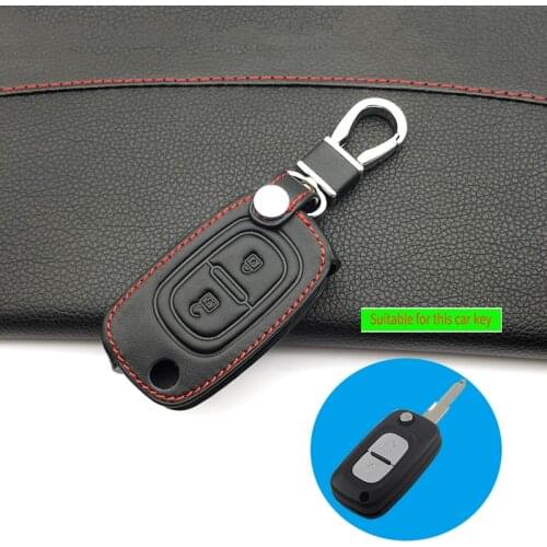 Flip leather Car Key Case for Renault Modus Clio Megane Kangoo for Lada 2 Buttons Auto Key Remote Folding car keys accessories