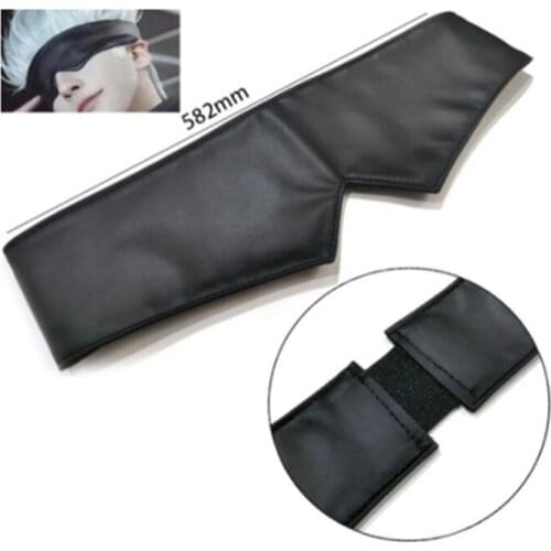 Anime Jujutsu Kaisen Black PU Eye Mask Cartoon Itadori Yuji Cosplay Costume Eyewear