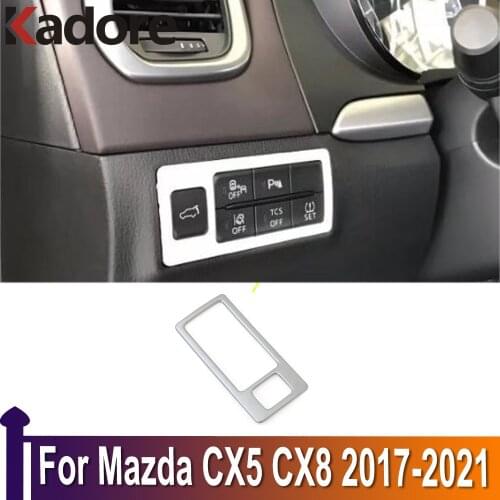 For Mazda CX-5 CX5 CX-8 CX8 2017 2018 2019 2020 2021 Matte Inner Rear Trunk Lid Switch Control Button Cover Trim Accessories