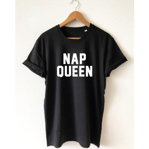NAP QUEEN Organic T-shirt Tee Shirt Top Eco Friendly High Quality Water based print Super Soft unisex sizes Worldwide Nap Sleep