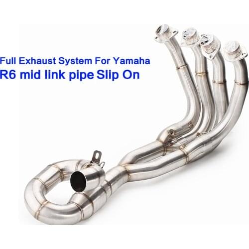 Motorcycle muffler exhaust pipe modified slip on system Front link mid pipe connector for Yamaha r6 YZF-R6 2006 2007 2008-2018