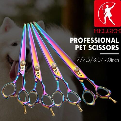 HELGEM Professional Pet Grooming Scissors 7 / 8 /9 inch Dog Cutting Shears Japan 440c Stainless Steel