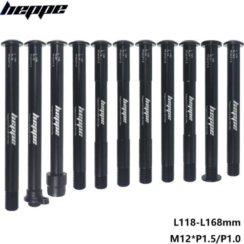 HEPPE MTB Road Bike Thru Axle Front Fork Shaft Skewers Rear Hub Thru Axle 12x142 12x148 12x100 12x110 M12xP1.0/P1.5 Bike Parts