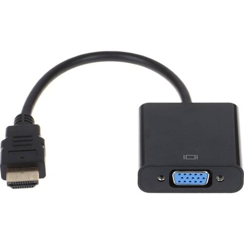 Black HDMI-compatible To VGA Adapter Cable Projector Monitor HD Converter Cable Laptop TV Box To Projector Displayer