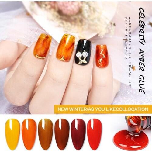 Nail Polish Glue Amber Glue Removable Blooming Phototherapy Glue Brighten Color Glitter Varnish Long Lasting Nail Gel