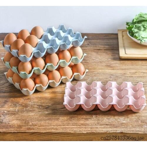 60pcs Fridge Egg Storage Box 15-Grid Plastic Egg Tray Holder Organizer Box Egg Container Dispenser