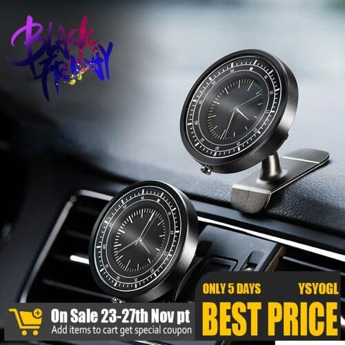 Magnetism Car Decoration Clock Car Dashboard Air Outlet Phone Holder Auto Clock 360 Degree Adjustable Universal Car Accessories