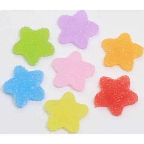 Cute Pvc Star Mix Seven Colors Choise 17*17*6mm Flat Back Stickers Novel Beads for Craft DIY Decoration