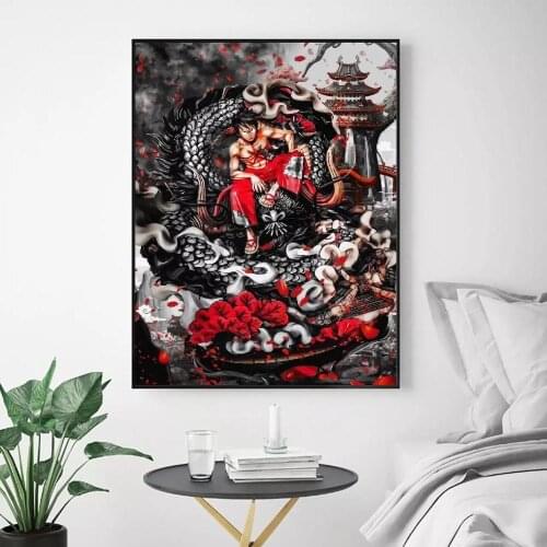 Home Decor Wall Art One Piece Luffy Wano Anime Canvas Cool Painting Print Posters Modular Picture Cuadros For Bedroom Frame