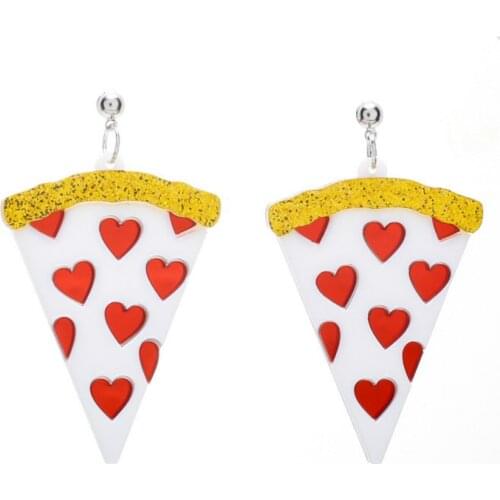 New Acrylic Fruit Food Big Pendant Watermelon Heart Earrings For Women Cute Long Popsicle Ice Cream Pizza Earring Jewelry