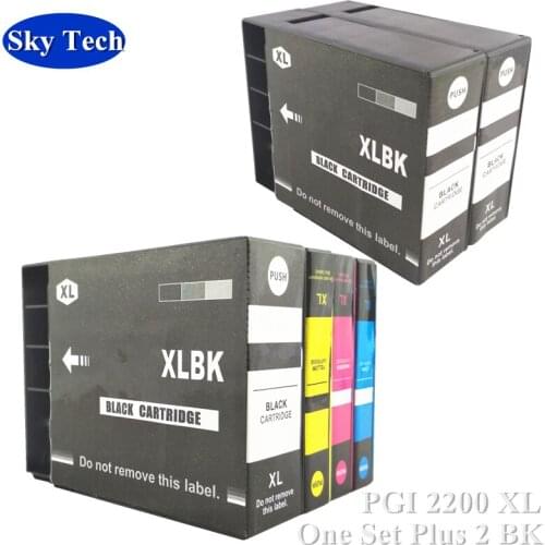 One Set Plus 2BK Full Pigment Compatible cartridge For PGI2200XL PGI-2200XL , Suit For Canon MAXIFY IB4020 MB5020 MB5320 etc