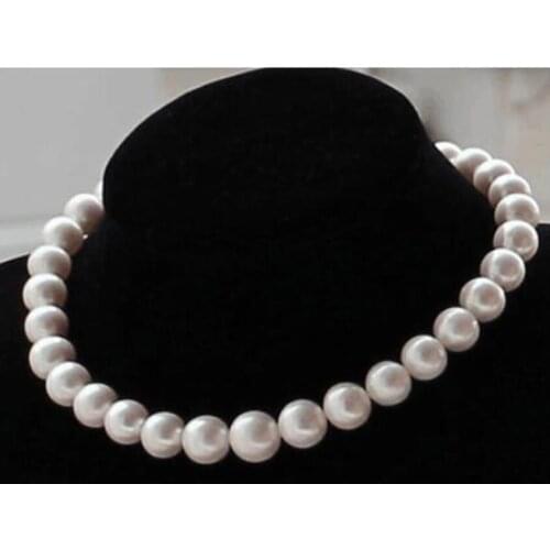 Huge 18"9-10MM SOUTH SEA WHITE ROUND PEARL NECKLACE GOOD LUSTER AA