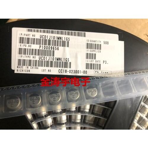 Original new 100% UCD1J101MNL1GS 63V100UF 10X10 low resistance SMD electrolytic capacitor (Inductor)