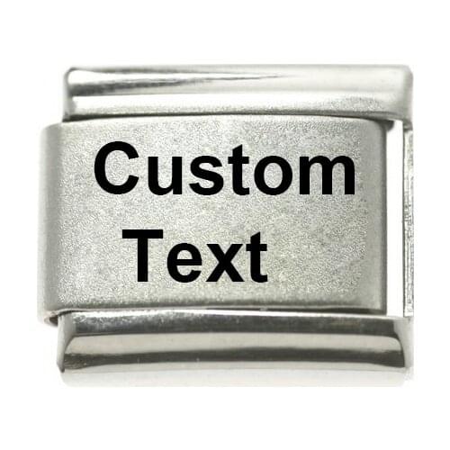 Personalization Classic 9mm modular links Matte Center personailized name message Italian charms bracelet fit Zoppini brand