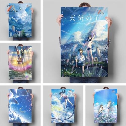 Japanese Anime Poster Child Of The Weather Canvas Painting Pictures Kids Room Wall Art Prints Decoration Mural Modern Home Decor