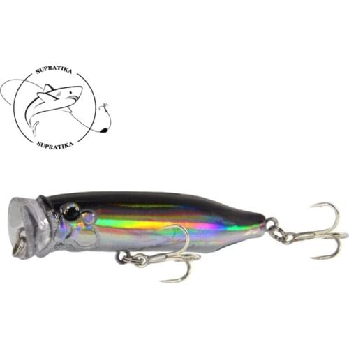 Topwater Popper Plastic Hard Bait With Hook Tackle Artificial Floating Wobblers Outdoor Fishing Lures 3D Eyes 5 pcs/set 7cm/9.4g