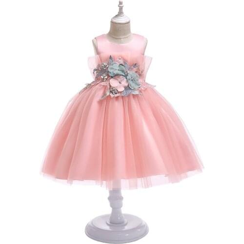 Girl Graduation Performance Dresses Flower Princess Party Dress For 3-8 Years Child Ball Gown Elegant Customes Children Clothing