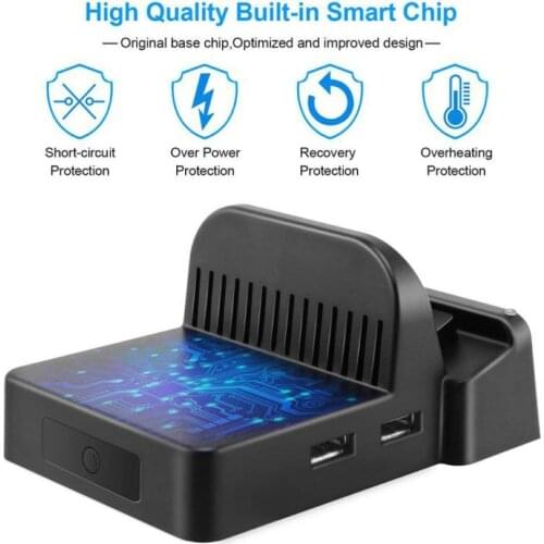 Portable DIY Charging Dock Cooling Stand Holder Docking Station for NS Switch