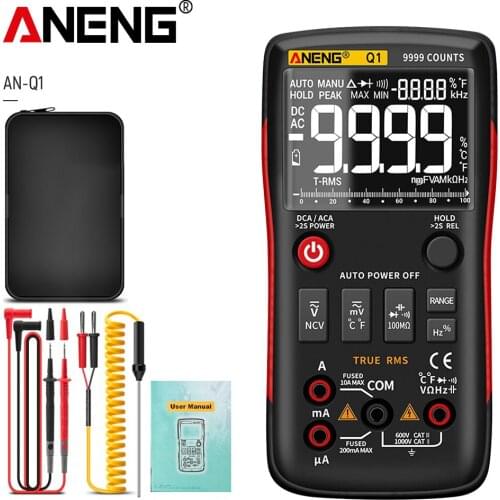 ANENG Q1 Professional Digital Multimeter True RMS 9999 Analog Tester Multimetro DIY Transistor Capacitor NCV Testers Lcr Meter