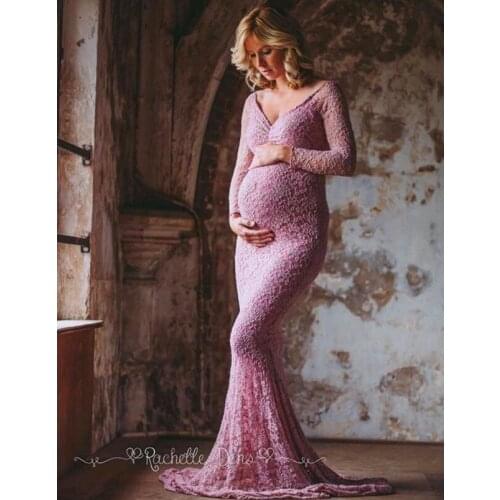 Maternity Photography Props Pregnancy Clothes Maxi Maternity Photography Dress Lace Fancy Sexy pregnant Dress For Photo Shoot