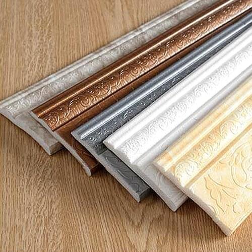 2.3m DIY Removable Self Adhesive PP Foam Skirting Line Stickers TV Background Wall Molding Mural Border Decals Home Decoration