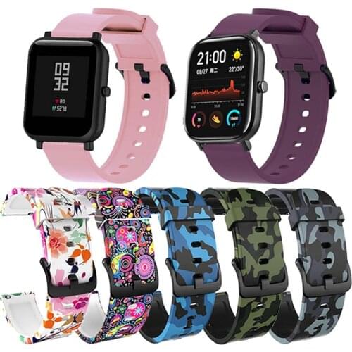 Silicone Bracelet For Xiaomi Huami Amazfit GTS 2 Mini Bip U Pro S Lite GTR 42mm Haylou Solar LS02 Watchband Smart Watch Strap