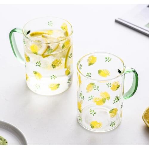 Nordic Transparent Coffee Glass Cup Gold Handle Juice Mugs Creative Women Tea Cups Tasting Cute Verre A Eau Home Mugs AC50GC