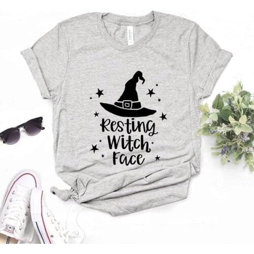 Resting Witch Face Print Women Tshirts Cotton Casual Funny t Shirt For Lady Yong Girl Top Tee Hipster FS-230