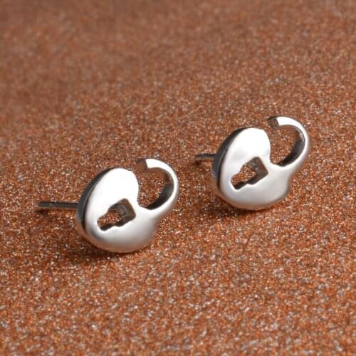 Brincos Earrings Mujer For Women Fashion Stud Earring Asymmetric Accessories Newest Design Lock Shape Ear Stud