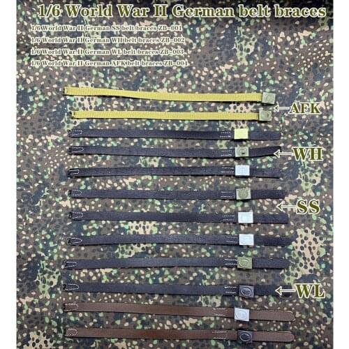 1/6 Soldier WWII German Army Handmade Leather Belt Belt WH WL SS AFK Model for 12 inch action figure