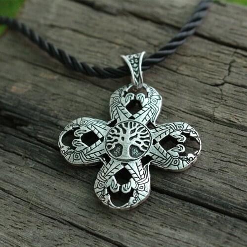 1pcs lanseis viking raven pendant Eight raven and tree of life jewelry vegvisir men nekclace pendant