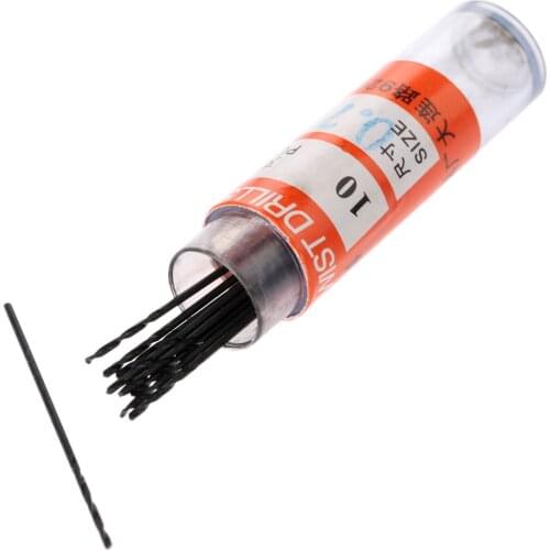 10Pcs 0.7mm Twist Drill Bits HSS High Speed Steel Drill Bit Set Micro Straight Shank Wood Drilling Tools for Electric Drills