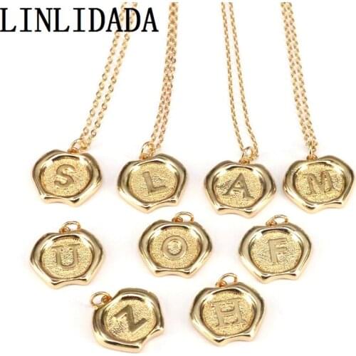 12Pcs, Gold Color Letter Pendant Necklace Charm Name Initial Alphabet Chain Choker Women Birthday Jewelry