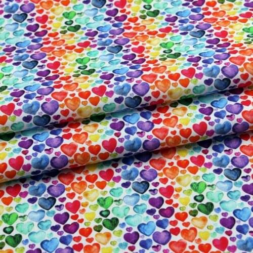 145cm Width Multicolor Sweet Hearts Print 100% Cotton Fabric for Girl Clothes Hometextile Cushion Cover Backpacks DIY