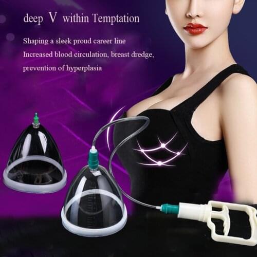 2 Cans Breast and Hip Enhancement Pump Ladies Vacuum Cupping Body Massager Cupping Suction Therapy Device Ventosa Massager Cup