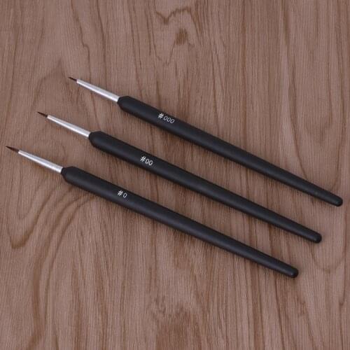 3Pcs Nail Art Pen Dotting Painting Drawing Gel Liner Polish Brush Tool Durable