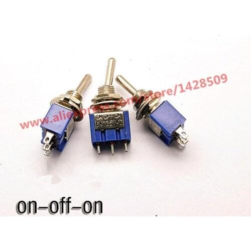 5 Pcs ON-OFF-ON 3 Pin Mini Miniature Latching Toggle Switch MTS103 3A/250V 6A/125V
