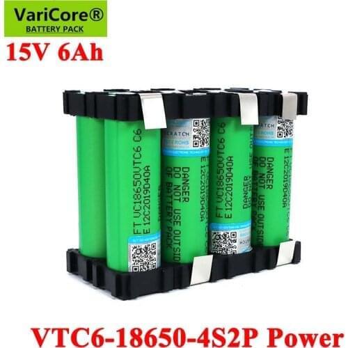 2021 New VariCore 18650 VTC6 4S2P 14.4/14.8v 6000mAh 20 amps 15V 16.8V for Screwdriver batteries weld battery pack