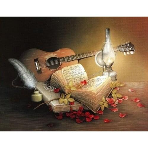 Guitar Music Book Diamond Embroidery sale Rhinestone painting full square round drill 5D DIY Diamond Painting Cross Stitch kits