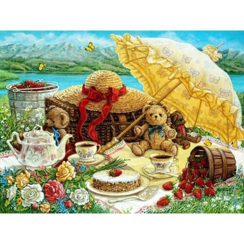 Diamond painting Full Square Cartoon Cute Bear Diamond Embroidery Home Decor Mosaic Kits Needlework DIY Resin Drill