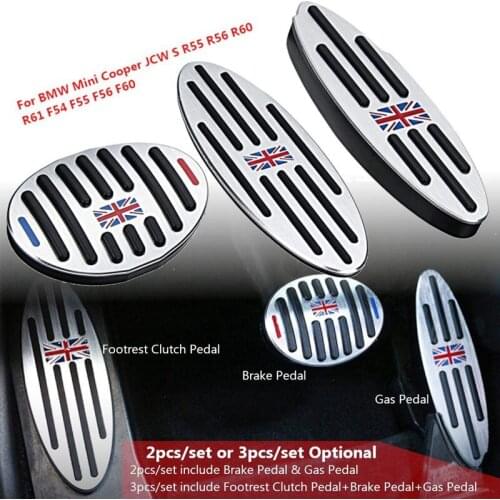 Aluminum Alloy Car Fuel Clutch Brake Foot Pedal Sticker for BMW Mini Cooper JCW S R55 R56 R60 R61 F54 F55