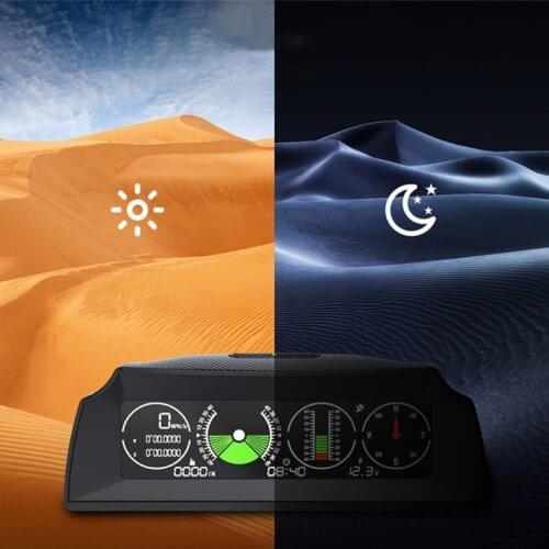 Vehicles HUD Car Speed Slope Meter Inclinometer Electronic Compass Over Speed Alarm with LCD Head-Up Display