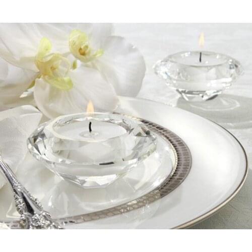 Free Shipping 50pcs Clear Crystal Candle Holder Tealight Candlestick Wedding Decoration Gift