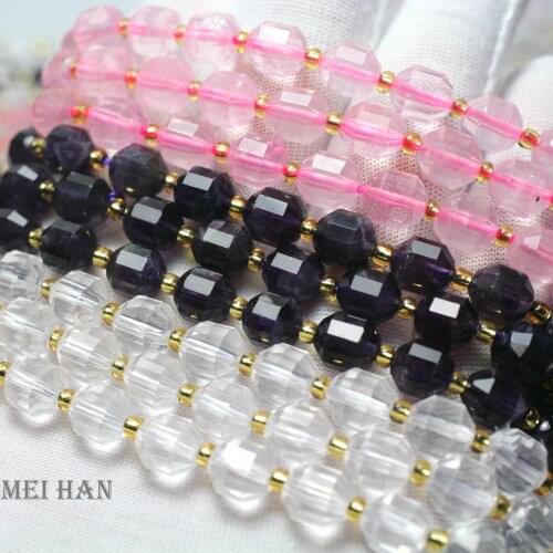 Free shipping 7*8mm Amethyst ,Crystal,Pink crystal faceted energy column loose beads for jewellry DIY & designer