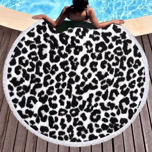 Free shipping Novelty Gift Cool Animal Skin Fur Cheetah Leopard Print Large Round Swim Spa Bath Beach Towel Blanket Throw 150cm